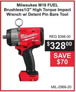 Atlas Tools & Machinery Milwaukee M18 FUEL Brushless1/2 High Torque Impact Wrench w/ Detent Pin Bare Tool offer