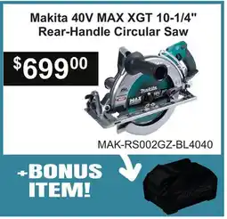 Atlas Tools & Machinery Makita 40V MAX XGT 10-1/4 Rear-Handle Circular Saw offer