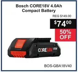 Atlas Tools & Machinery Bosch CORE18V 4.0Ah Compact Battery offer