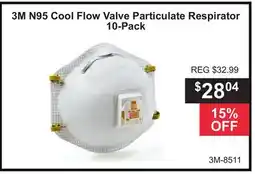 Atlas Tools & Machinery 3M N95 Cool Flow Valve Particulate Respirator offer