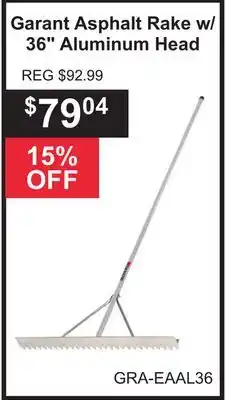 Atlas Tools & Machinery Garant Asphalt Rake w/ 36 Aluminum Head offer