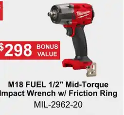 Atlas Tools & Machinery Milwaukee M18 FUEL 1/2 Mid-Torque Impact Wrench w/ Friction Ring offer