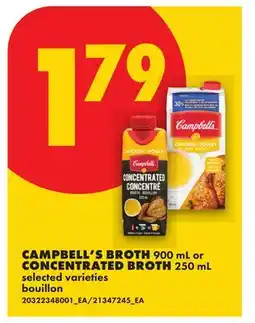 No Frills CAMPBELL'S BROTH, 900 ML OR CONCENTRATED BROTH, 250 ML offer