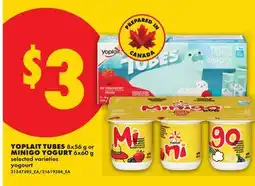 No Frills YOPLAIT TUBES, 8x56 g or MINIGO YOGURT, 6x60 g offer