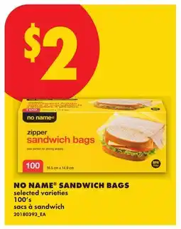 No Frills NO NAME SANDWICH BAGS, 100'S offer