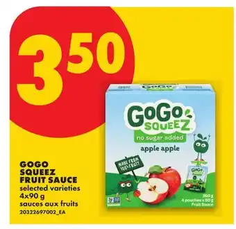 No Frills GOGO SQUEEZ FRUIT SAUCE offer