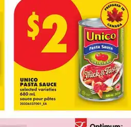 No Frills UNICO PASTA SAUCE offer