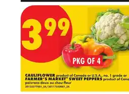 No Frills CAULIFLOWER OR FARMER'S MARKET SWEET PEPPERS offer