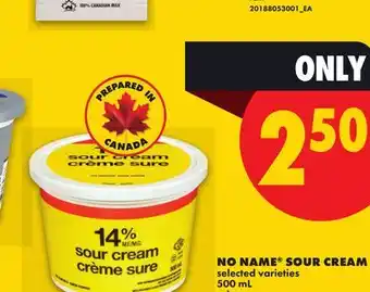 No Frills NO NAME SOUR CREAM offer