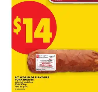 No Frills PC WORLD OF FLAVOURS PORK ROASTS, 730/900 g offer