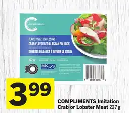Foodland COMPLIMENTS Imitation Crab or Lobster Meat offer