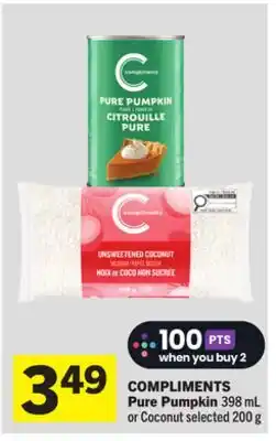 Foodland COMPLIMENTS Pure Pumpkin offer