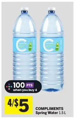 Foodland COMPLIMENTS Spring Water offer