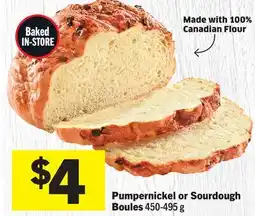 Foodland Pumpernickel or Sourdough Boules offer