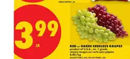 No Frills RED or GREEN SEEDLESS GRAPES offer