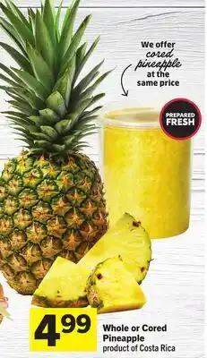 Foodland Whole or Cored Pineapple offer