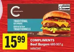 Foodland COMPLIMENTS Beef Burgers offer