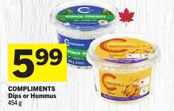 Foodland COMPLIMENTS Dips or Hummus offer