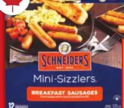 Food Basics MAPLE LEAF READY CRISP BACON 65-85 G OR SCHNEIDERS MINI-SIZZLERS OR OKTOBERFEST SAUSAGES 375 G offer