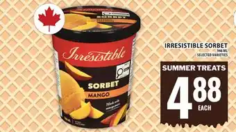 Food Basics IRRESISTIBLE SORBET offer