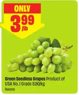 FreshCo Green Seedless Grapes Product of USA No. 1 Grade 8.80/kg offer