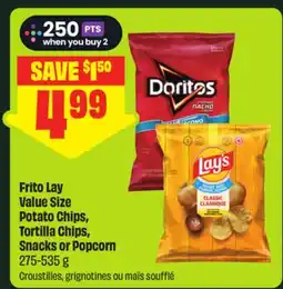 FreshCo Frito Lay Value Size Potato Chips, Tortilla Chips, Snacks or Popcorn 275-535 g - Scene+ offer offer