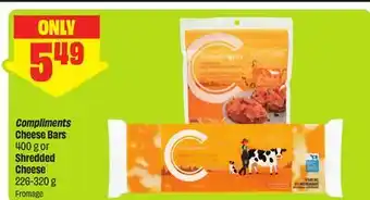 FreshCo Compliments Cheese Bars 400 g or Shredded Cheese offer
