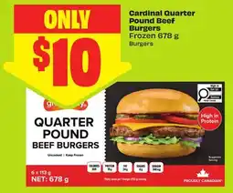 FreshCo Cardinal Quarter Pound Beef Burgers Frozen offer