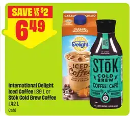 FreshCo International Delight Iced Coffee 1.89 L or Stōk Cold Brew Coffee 1.42 L offer