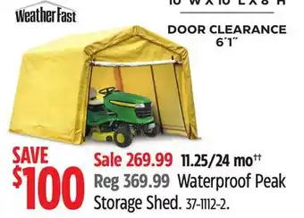 Canadian Tire Weather Fast Waterproof Peak Storage Shed offer