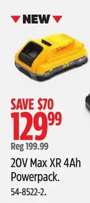 Canadian Tire 20V Max XR 4Ah Powerpack offer