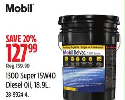 Canadian Tire Mobil 1 1300 Super 15W40 Diesel Oil, 18.9L offer