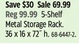 Canadian Tire MASTERCRAFT 5-Shelf Metal Storage Rack offer