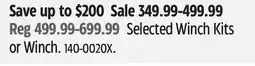 Canadian Tire Champion Selected Winch Kits or Winch offer