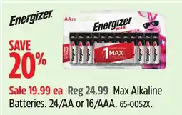 Canadian Tire Energizer Max Alkaline Batteries offer