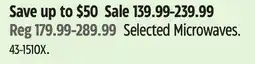 Canadian Tire Selected Microwaves offer