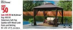 Canadian Tire For LIVING Tobermory Soft-Top Gazebo with Wood-Look Posts and Netting offer