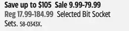 Canadian Tire Selected Bit Socket Sets offer