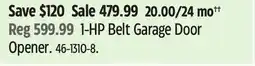 Canadian Tire CHAMBERLAIN 1-HP Belt Garage Door Opener offer