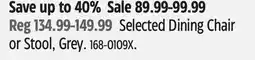 Canadian Tire Selected Dining Chair or Stool offer