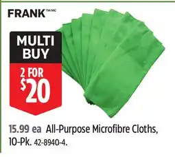 Canadian Tire All-Purpose Microfibre Cloths, 10-Pk offer