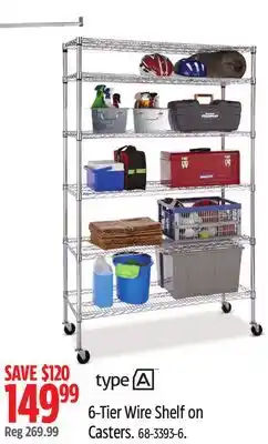 Canadian Tire type A 6-Tier Wire Shelf on Casters offer