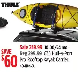 Canadian Tire 835 Hull-a-Port Pro Rooftop Kayak Carrier offer