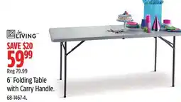 Canadian Tire For Living 6' Folding Table with Carry Handle offer