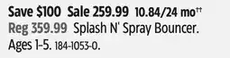 Canadian Tire Splash N' Spray Bouncer. Ages 1-5 offer
