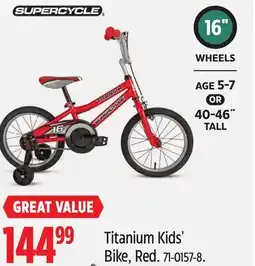 Canadian Tire SUPERCYCLE Titanium Kids' Bike offer