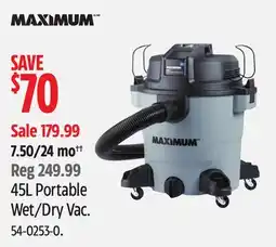 Canadian Tire 45L Portable Wet/Dry Vac offer