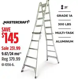 Canadian Tire MASTERCRAFT ALUMINUM MULTI-TASK LADDER offer