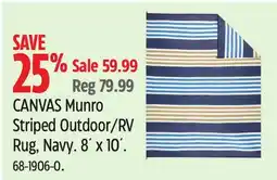 Canadian Tire CANVAS Munro Striped Outdoor/RV Rug offer