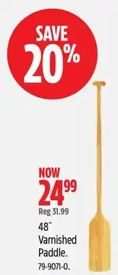 Canadian Tire Blueline 48 Varnished Paddle offer